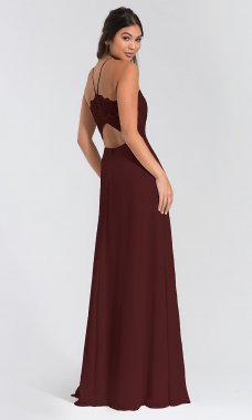Lace-Bodice Long Bridesmaid Dress HYP-5715