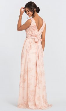 Hannah Blush Floral Bridesmaid Dress IA-Hannah