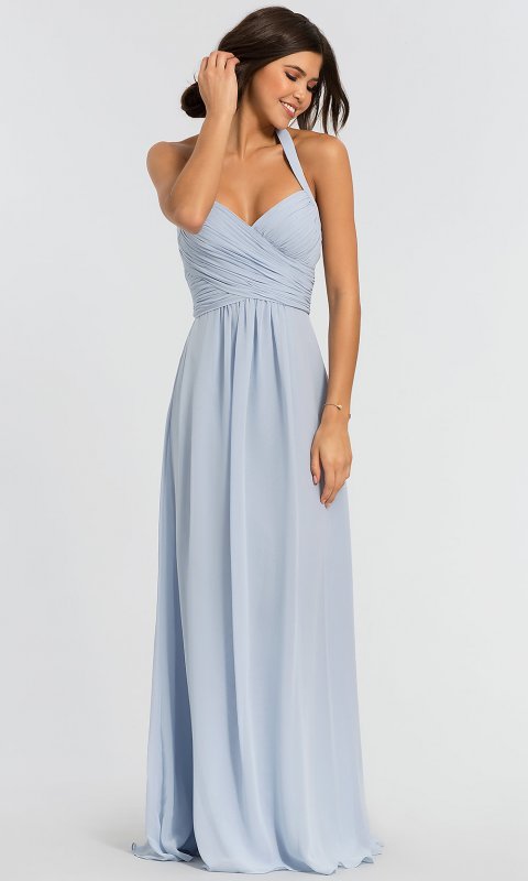 Long Chiffon Halter Bridesmaid Dress KL-200004