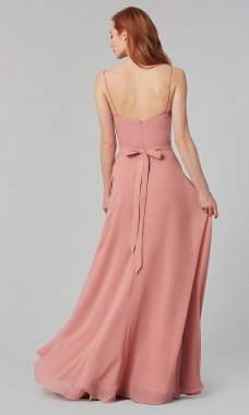 Chiffon Sweetheart Long Bridesmaid Dress KL-200005