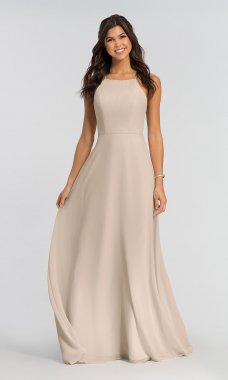 Open-Back Chiffon Long Bridesmaid Dress KL-200010