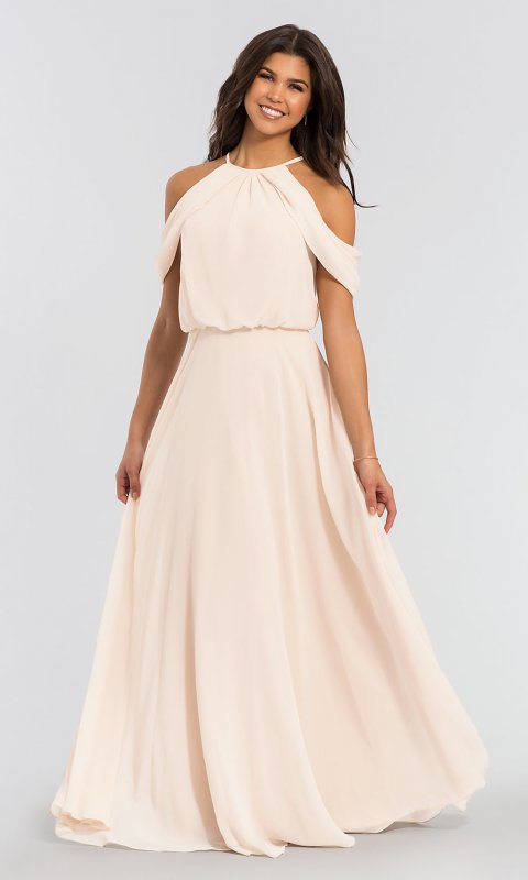 Cold-Shoulder Long Bridesmaid Dress KL-200012