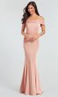 Satin Off-the-Shoulder Bridesmaid Dress KL-200016