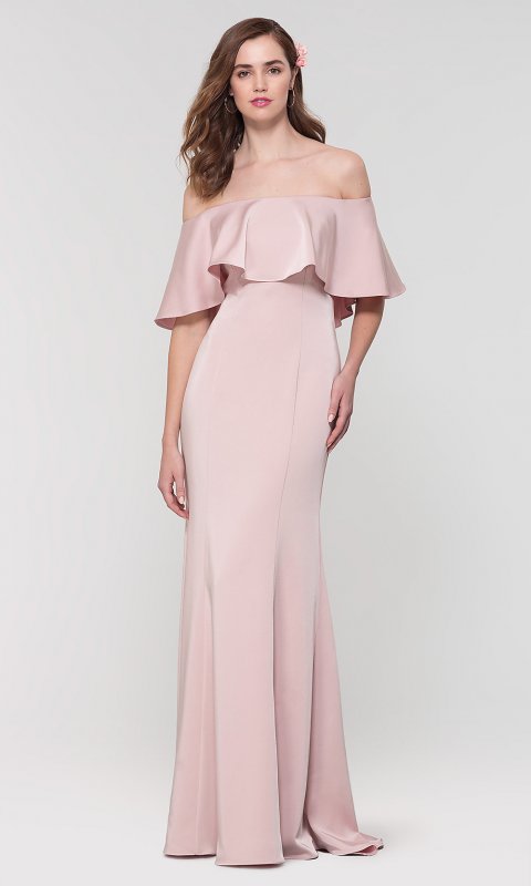 Long Off-the-Shoulder Bridesmaid Dress KL-200017