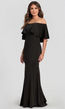 Long Off-the-Shoulder Bridesmaid Dress KL-200017