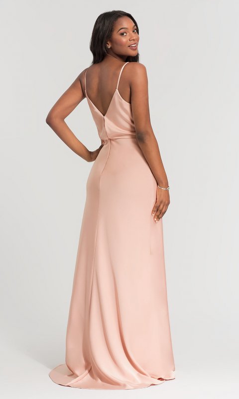 V-Neck Long Bridesmaid Dress with Beading KL-200020
