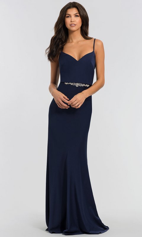 V-Neck Long Bridesmaid Dress with Beading KL-200020