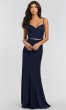 V-Neck Long Bridesmaid Dress with Beading KL-200020