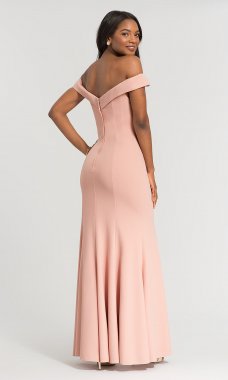Off-the-Shoulder Crepe Bridesmaid Dress KL-200025