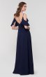 Long Cold-Shoulder V-Neck Bridesmaid Dress KL-200027