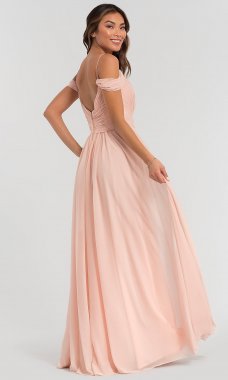 Cold-Shoulder Long Bridesmaid Dress KL-200038