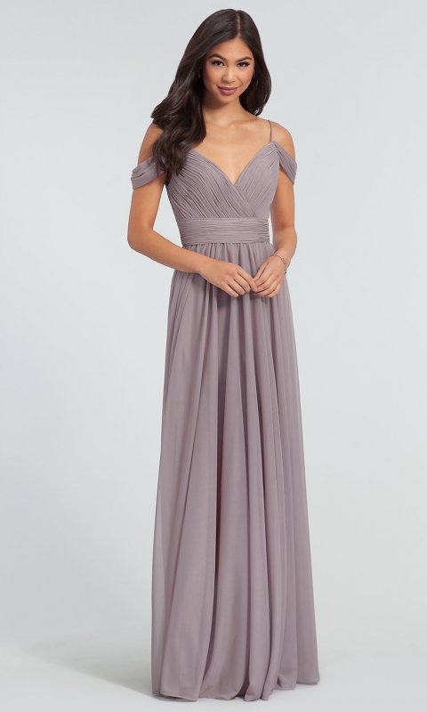 Cold-Shoulder Long Bridesmaid Dress KL-200038