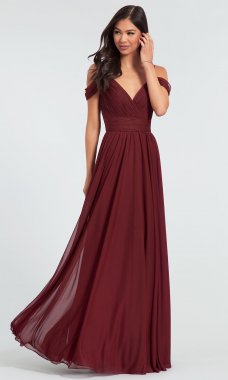 Cold-Shoulder Long Bridesmaid Dress KL-200038