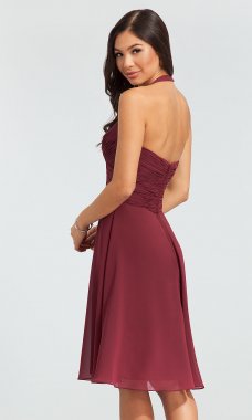 Chiffon Short Halter Bridesmaid Dress by KL-200045