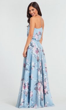 Chiffon Floral-Print Bridesmaid Dress by KL-200051