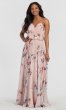 Chiffon Floral-Print Bridesmaid Dress by KL-200051