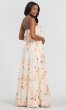 Print Bridesmaid Dress with Flounce Top KL-200054