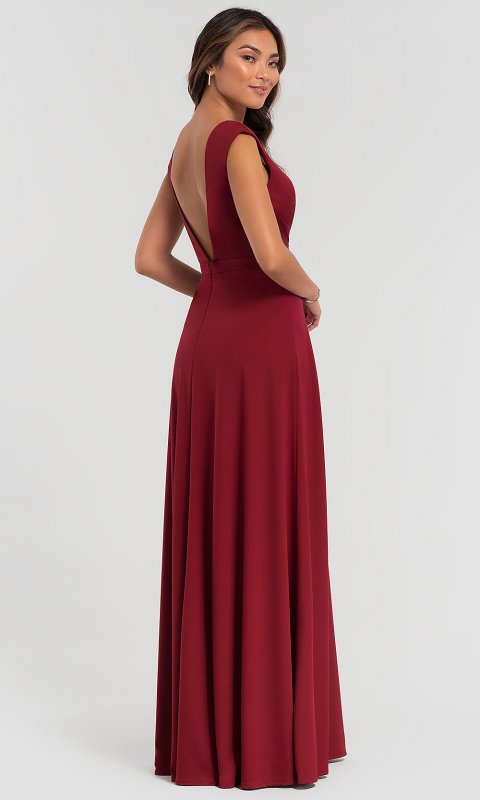 Long Ruched-Bodice Bridesmaid Dress KL-200061