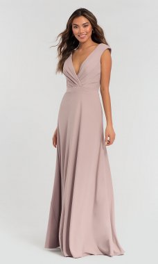 Long Ruched-Bodice Bridesmaid Dress KL-200061