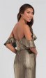 Off-the-Shoulder Metallic Bridesmaid Dress KL-200065
