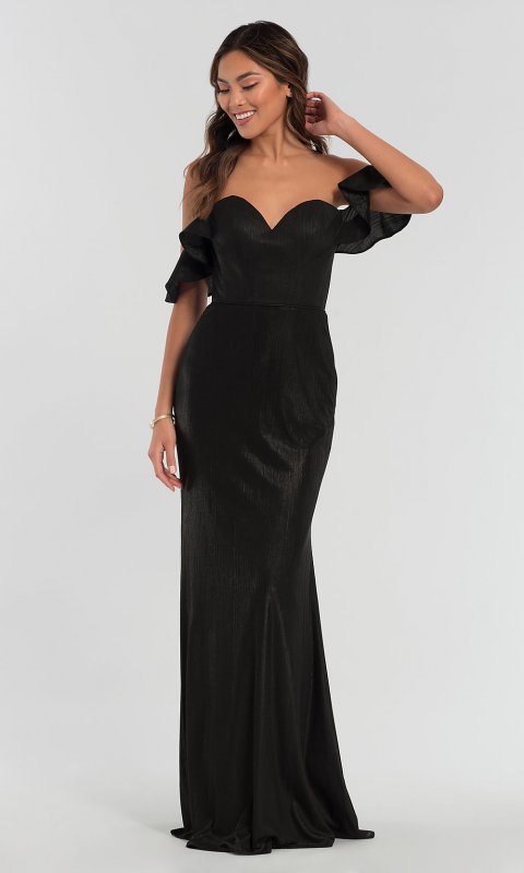 Off-the-Shoulder Metallic Bridesmaid Dress KL-200065