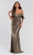 Off-the-Shoulder Metallic Bridesmaid Dress KL-200065