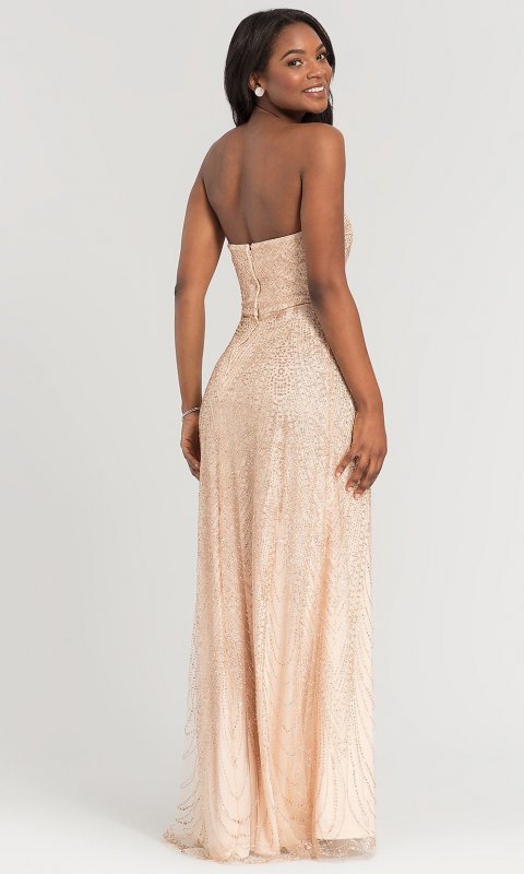 Strapless Long Glitter Bridesmaid Dress KL-200069