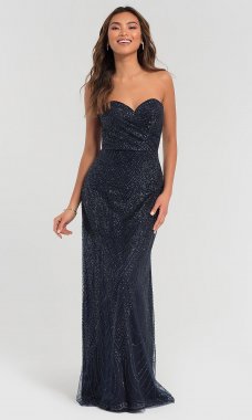 Strapless Long Glitter Bridesmaid Dress KL-200069