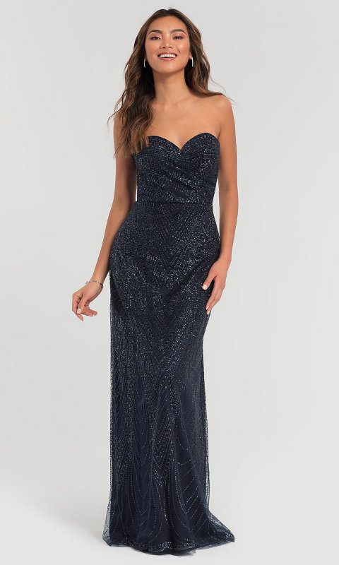 Strapless Long Glitter Bridesmaid Dress KL-200069