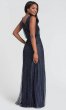 Long Glitter-Mesh V-Neck Bridesmaid Dress KL-200089
