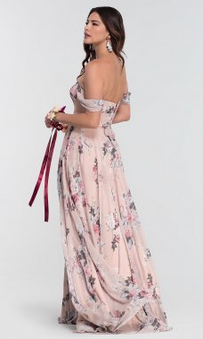 Floral Off-the-Shoulder Bridesmaid Dress KL-200115