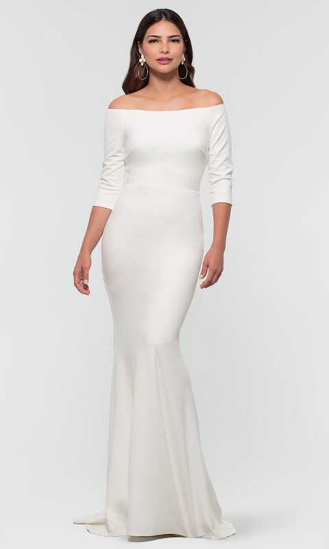 Off-the-Shoulder Long Bridesmaid Dress KL-200118