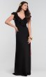 Ruffled V-Neck Long Bridesmaid Dress KL-200119