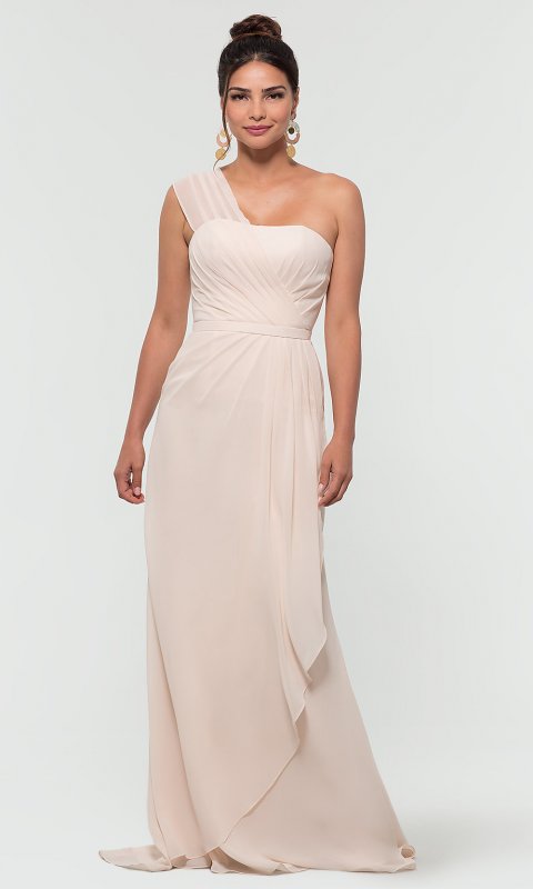 One-Shoulder Long Chiffon Bridesmaid Dress KL-200124