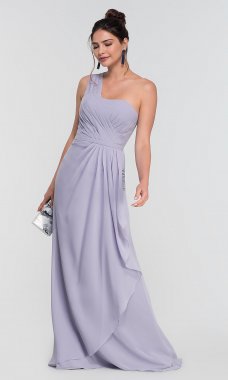 One-Shoulder Long Chiffon Bridesmaid Dress KL-200124