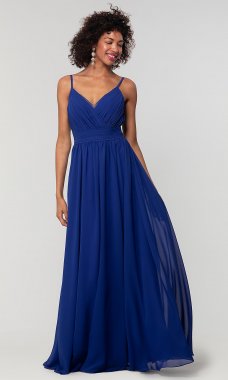 A-Line Chiffon Long Bridesmaid Dress KL-200128-v