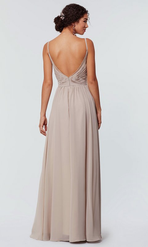 V-Neck Long Chiffon Bridesmaid Dress by KL-200128
