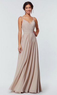 V-Neck Long Chiffon Bridesmaid Dress by KL-200128