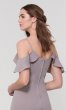 Ruffled-Cold-Shoulder Long Bridesmaid Dress KL-200141