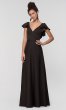 Ruffled-Cap-Sleeve Long Bridesmaid Dress KL-200142