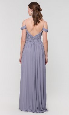 Chiffon Long V-Neck Bridesmaid Dress by KL-200143
