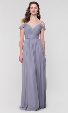 Chiffon Long V-Neck Bridesmaid Dress by KL-200143