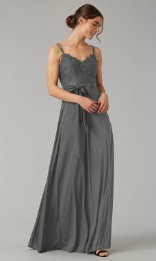 Lace-Bodice Long A-Line Bridesmaid Dress KL-200147-v