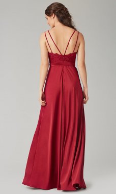 Long Lace-Bodice Bridesmaid Dress by KL-200147