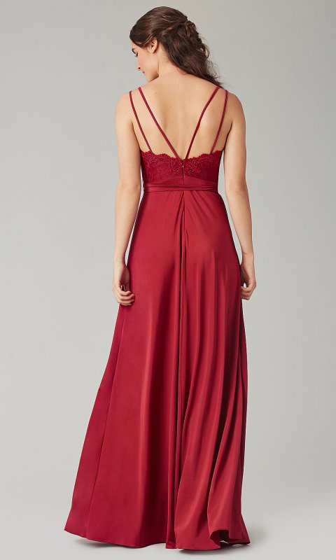 Long Lace-Bodice Bridesmaid Dress by KL-200147