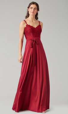 Long Lace-Bodice Bridesmaid Dress by KL-200147