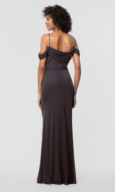 Cold-Shoulder Long Bridesmaid Dress KL-200156-v