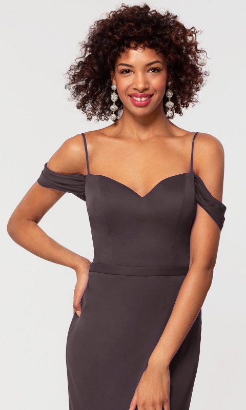 Cold-Shoulder Long Bridesmaid Dress KL-200156-v
