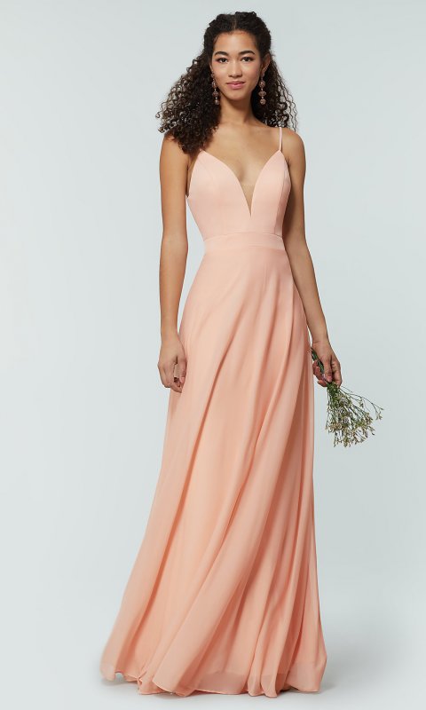Long V-Neck Bridesmaid Dress by KL-200165