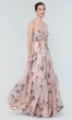 Mauve Floral-Print Long Bridesmaid Dress by KL-200170